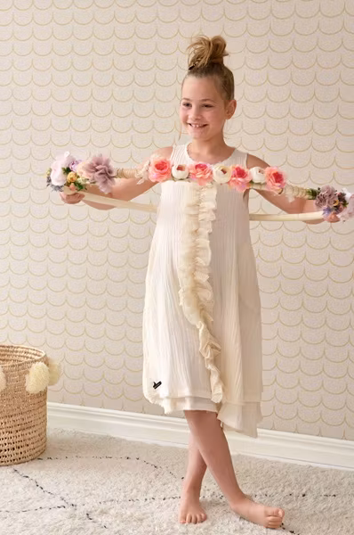 Majvillan, tapet Drop curtain, greige