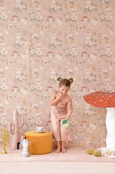 Majvillan, tapet Old garden, dusty rose