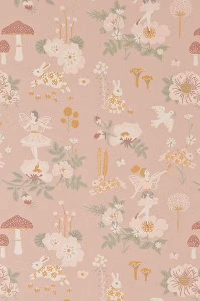 Majvillan, tapet Old garden, dusty rose