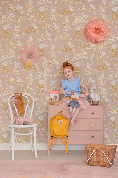 Majvillan, tapet Garden party, dusty blush pink