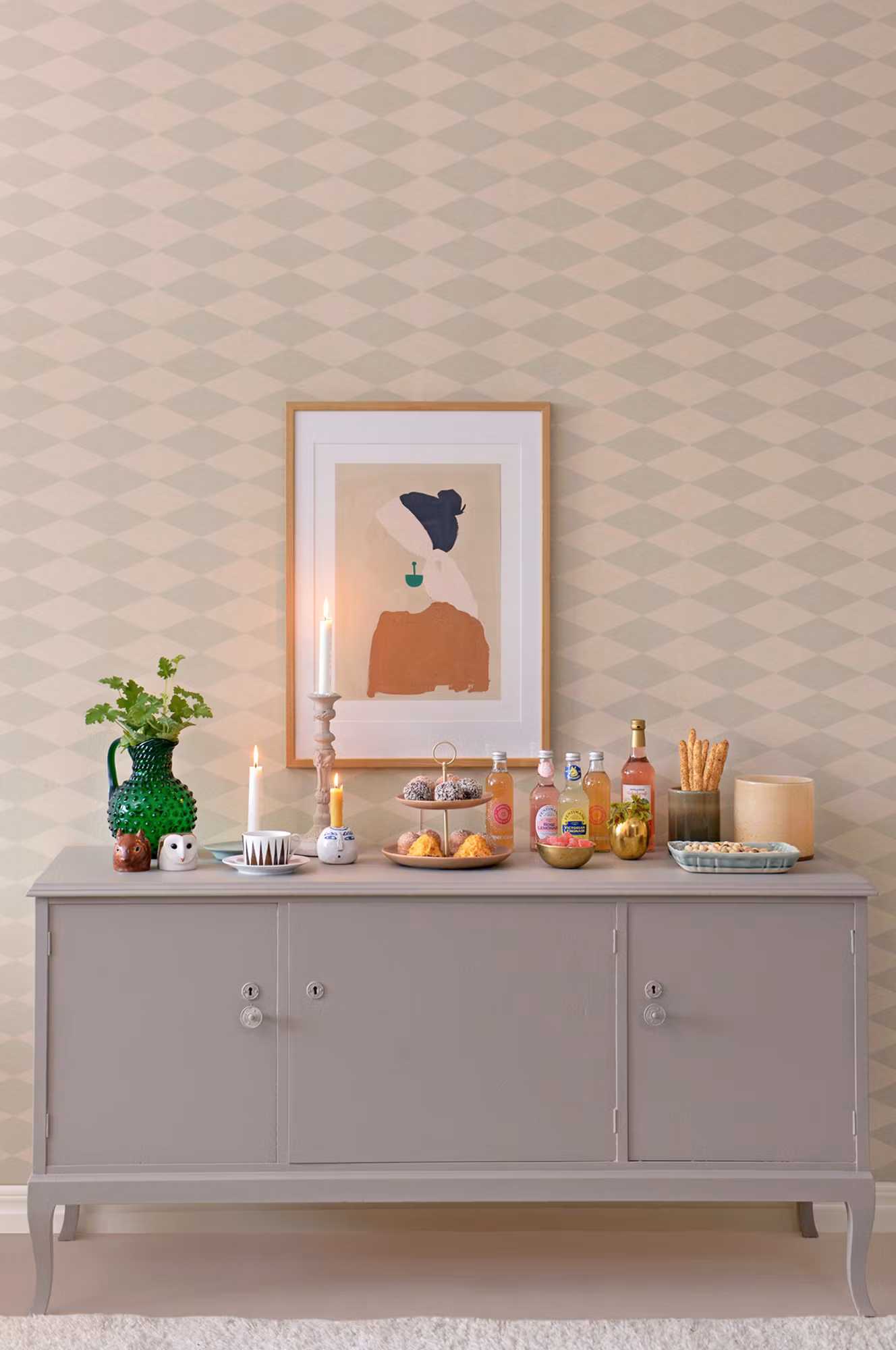 Majvillan, tapet Copenhagen, beige green