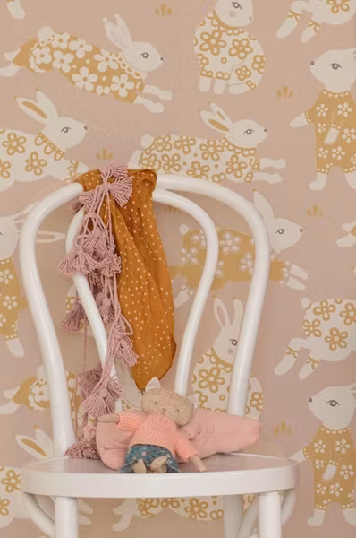 Majvillan, tapet Garden party, dusty blush pink