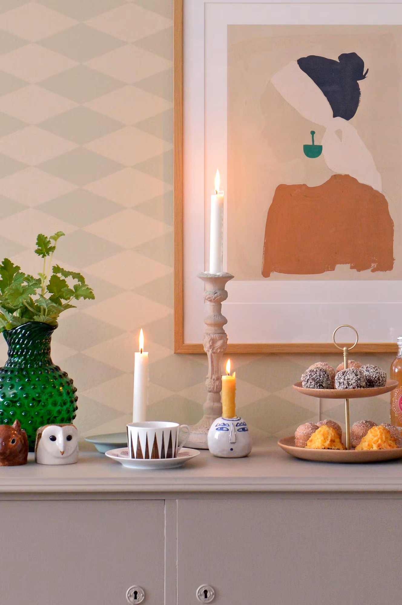 Majvillan, tapet Copenhagen, beige green