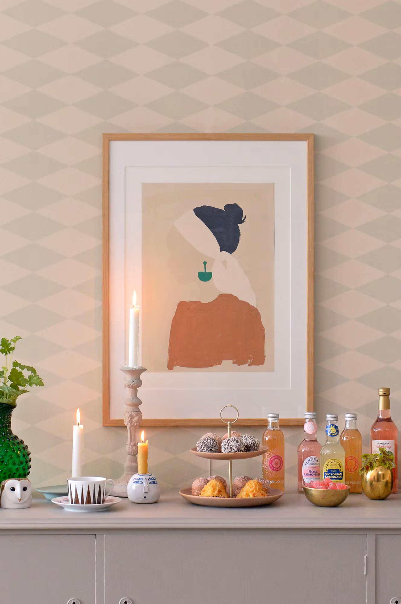 Majvillan, tapet Copenhagen, beige green