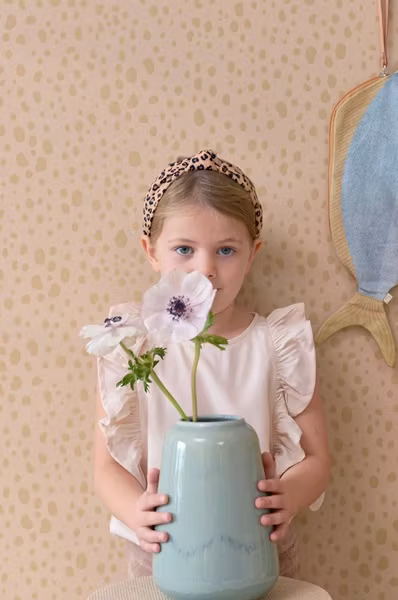 Majvillan, tapet Animal dots, dusty peach