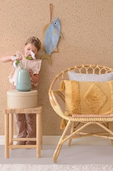 Majvillan, tapet Animal dots, dusty peach