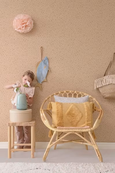 Majvillan, tapet Animal dots, dusty peach