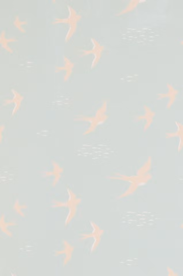 Majvillan, tapet Follow the wind, dusty turquoise