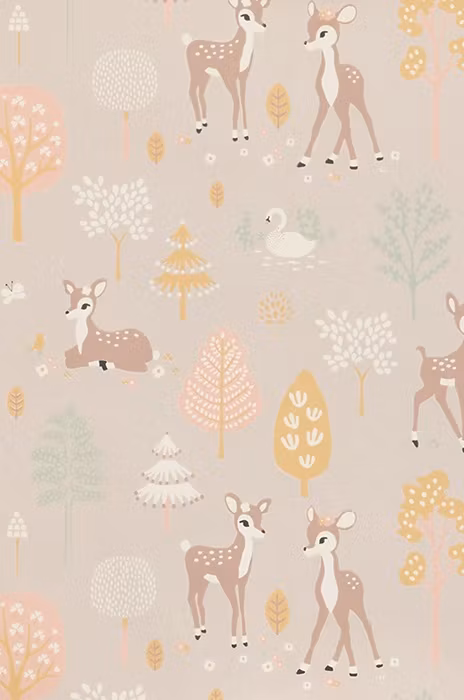 Majvillan, tapet Golden woods, dusty lilac