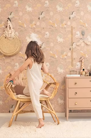 Majvillan, tapet My sweet pony, dreamy pink