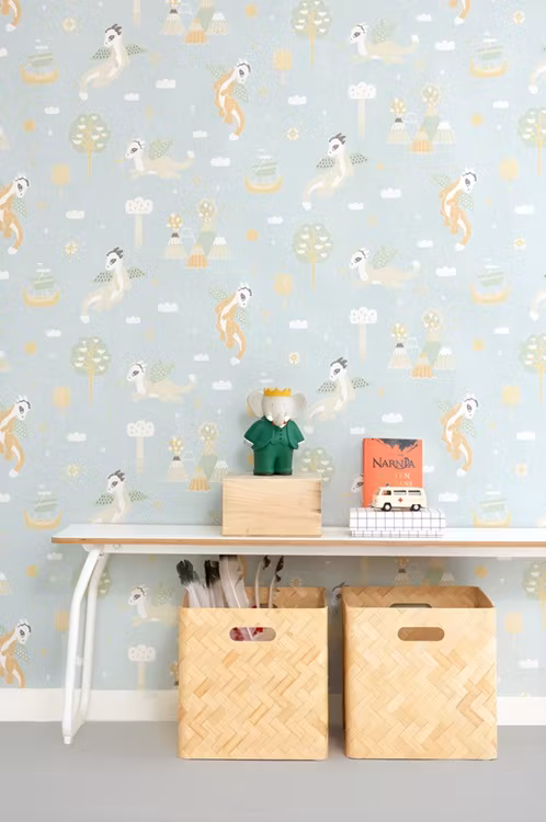 Majvillan, tapet Magical adventure, dusty blue