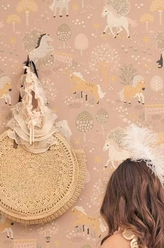 Majvillan, tapet My sweet pony, dreamy pink