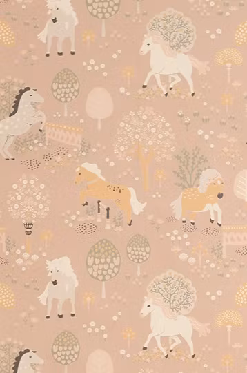 Majvillan, tapet My sweet pony, dreamy pink