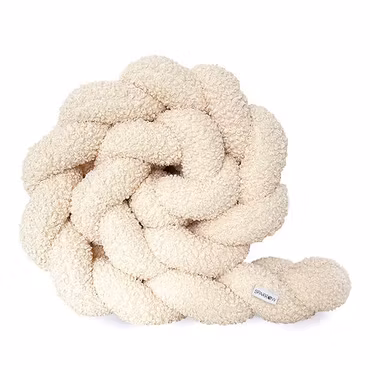 Flettet sengerand boucle - Ecru