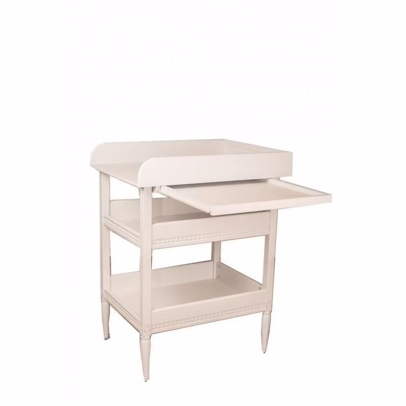 Antikt puslebord med puslepude, hvid