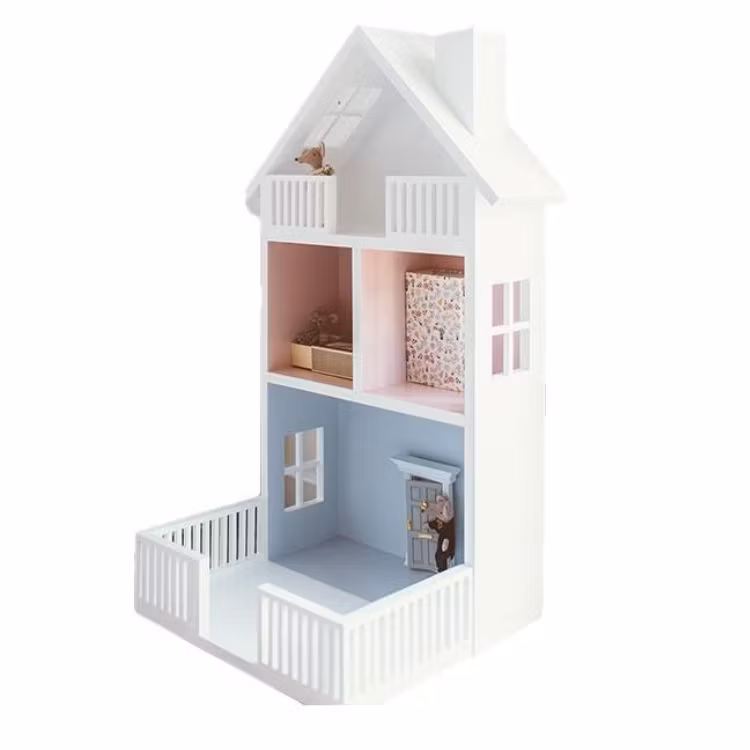 Stort dukkehus i træ