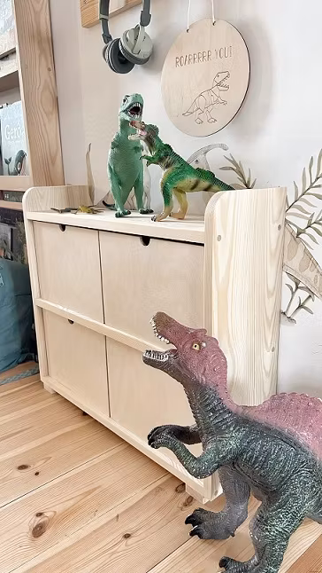 Kommode med fire skuffer, natur