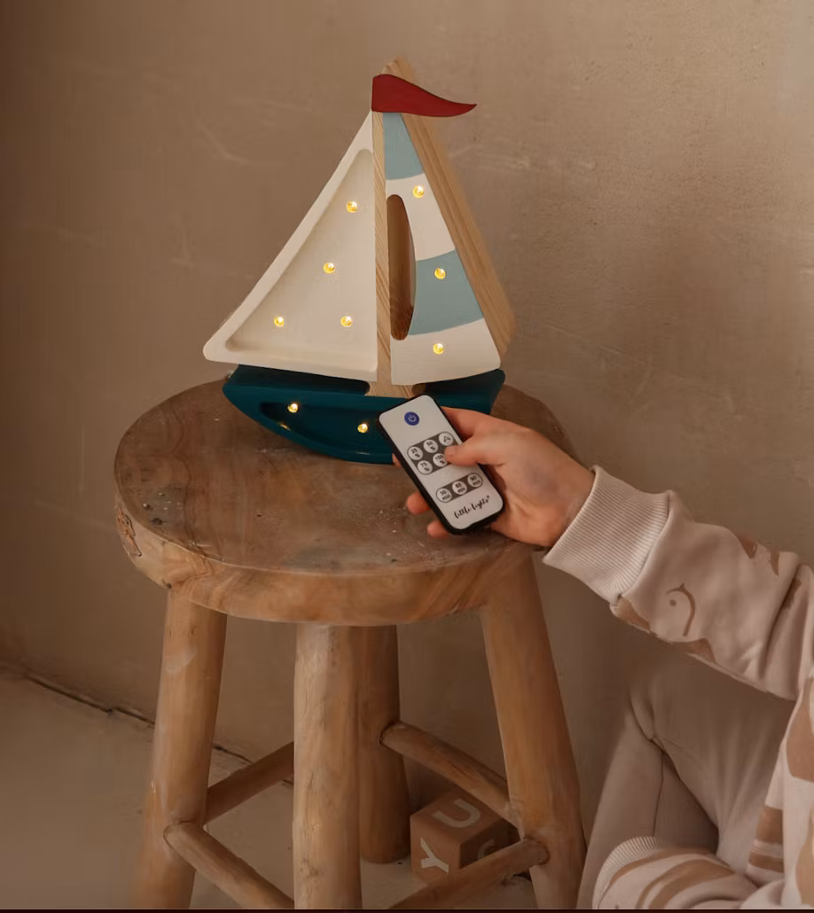 Little Lights, Lampe til børneværelset, Sejlbåd teal