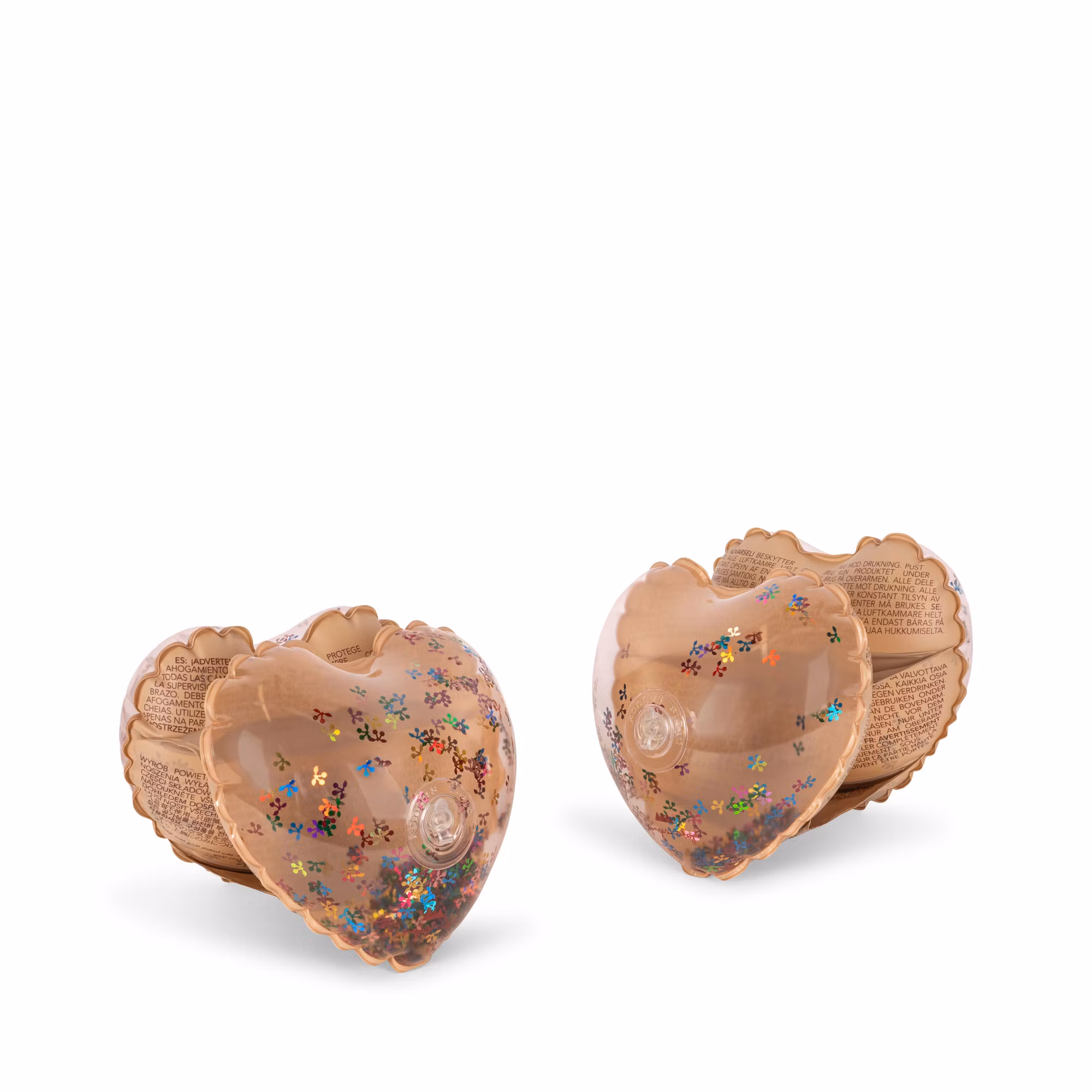 Konges Sløjd, badevinger Heart, transparent multi cherry blush