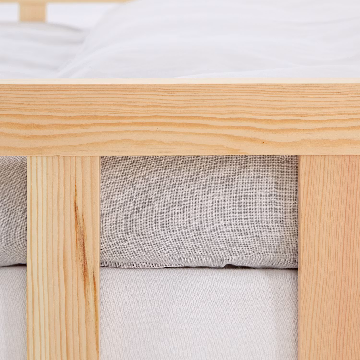 Montessori natur børneseng med beskyttelseskanter, 120x200 cm