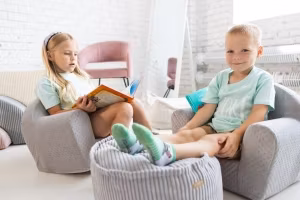 Sofa Beanbag lænestol, grå manchester stof