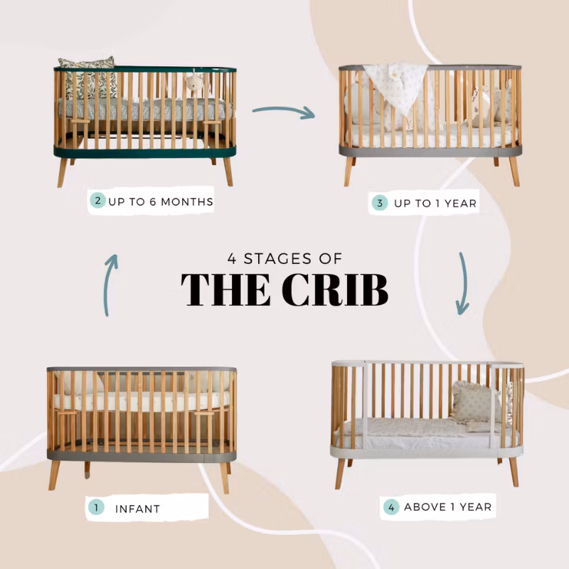 Grå tremmeseng Viva Luna
