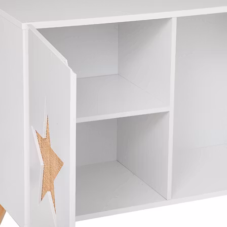 Stjerneformet opbevaringsreol, hvid