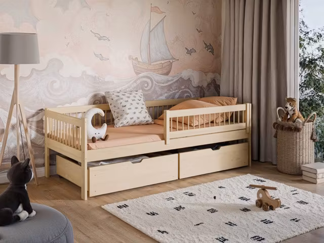 Barneseng Eira med opbevaringskasser