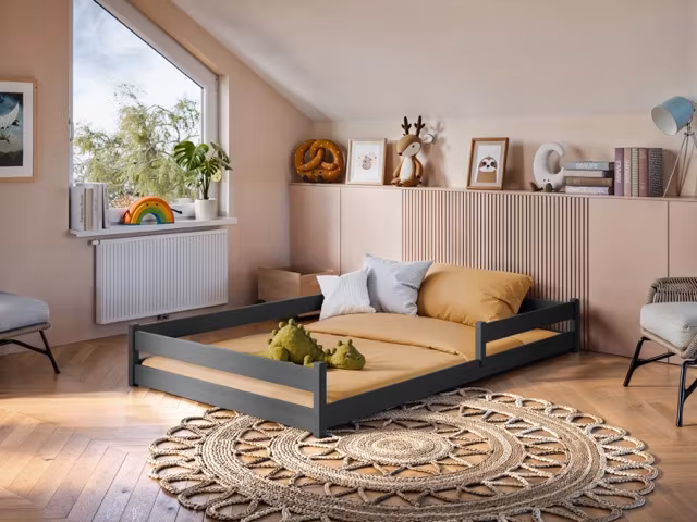 Børneseng Zora 120x200 cm, antracit