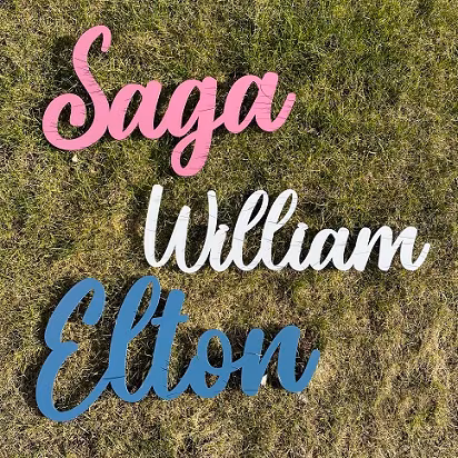 Personlig vægdekoration med navn