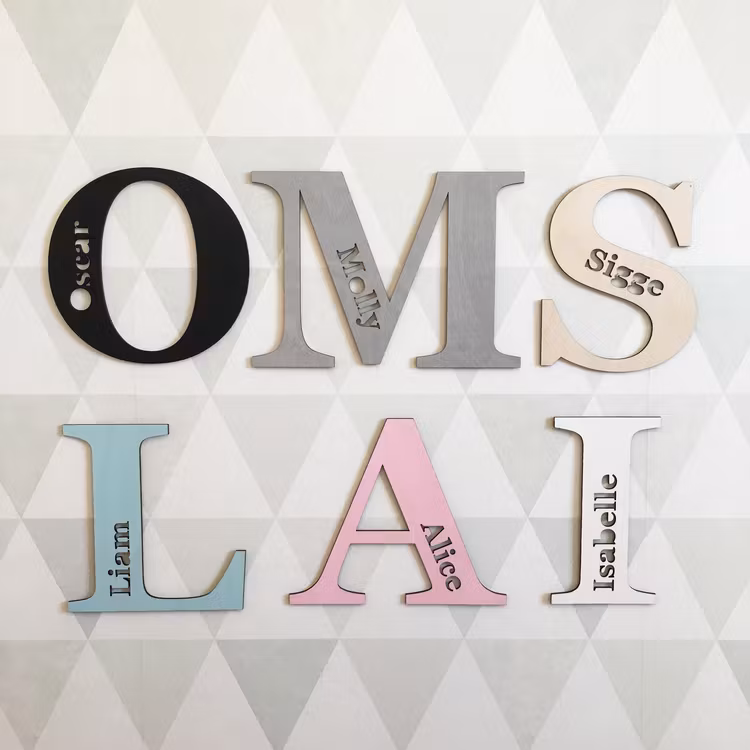 Personlig vægdekoration bogstav