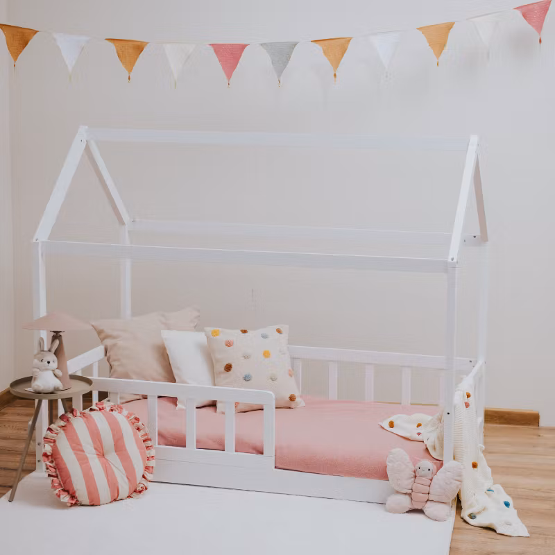 Hvid Montessori husseng 80x160 cm