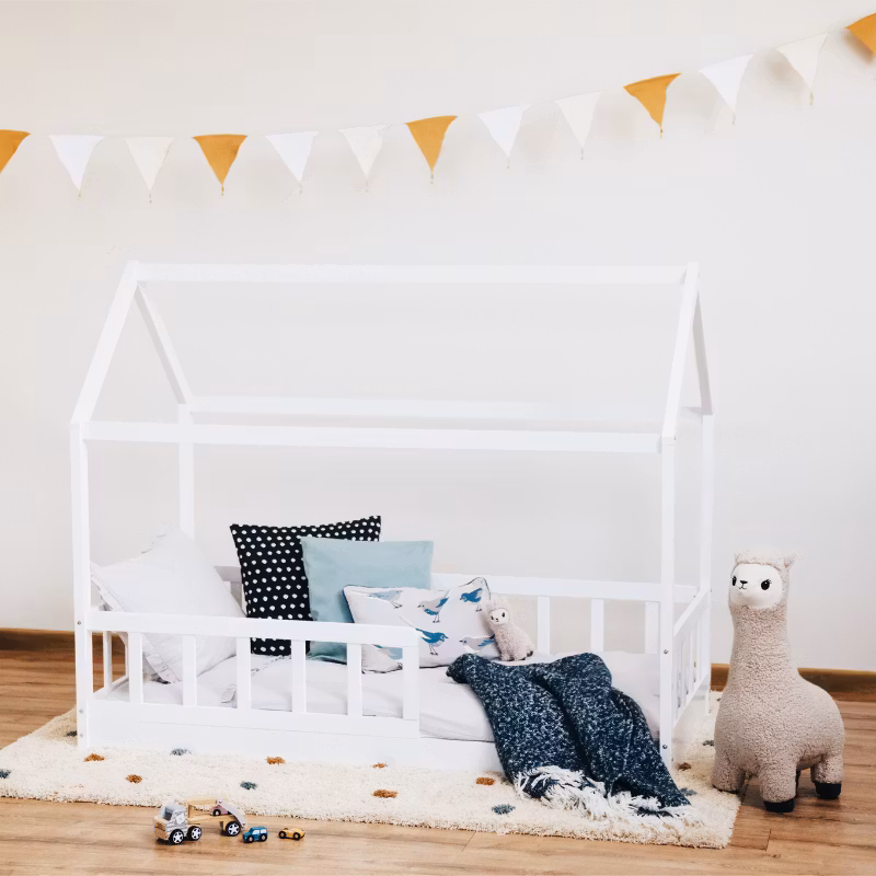 Hvid Montessori husseng 80x160 cm