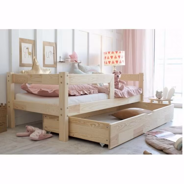 Juniorseng Sofia med opbevaring/udtræksseng