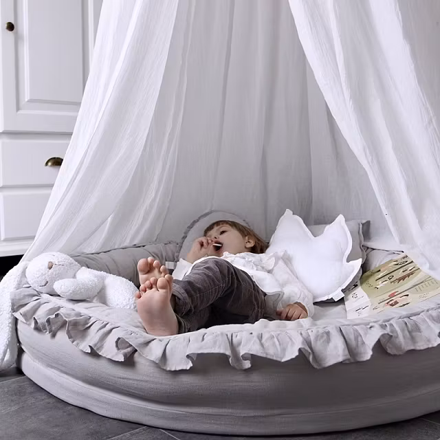 Cotton & Sweets lysegrå juniornest i 100% linned