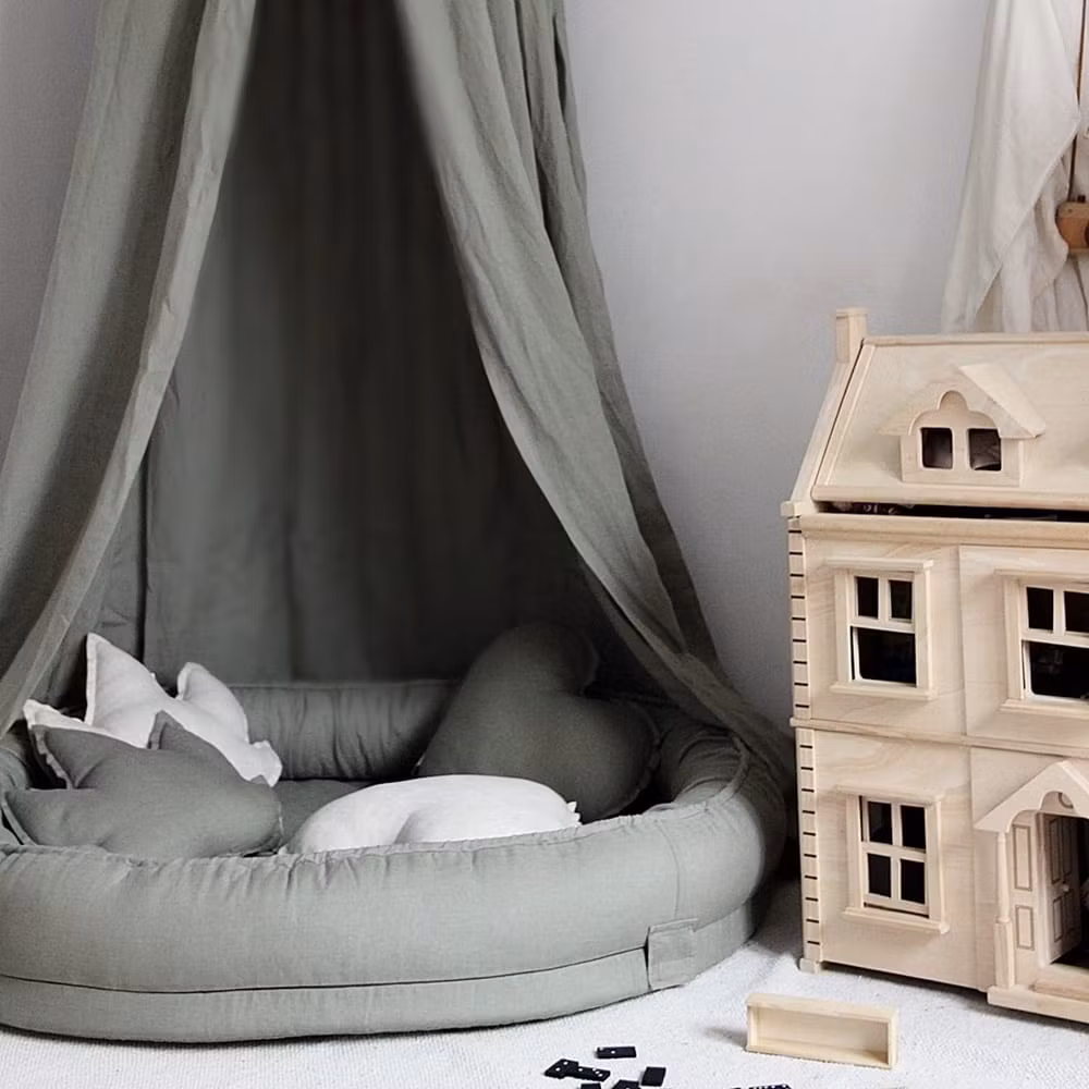 Cotton & Sweets olive junior nest i 100% linned, classic