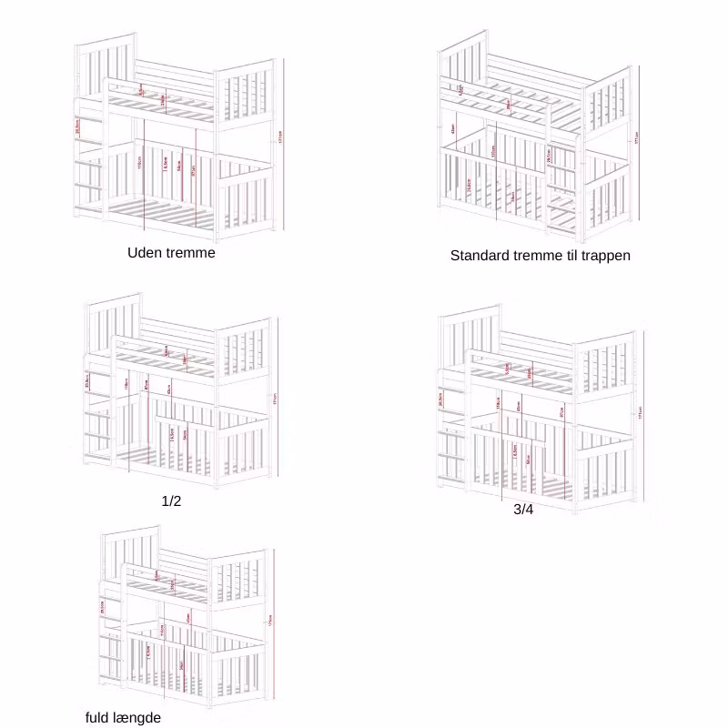 Køjeseng med gelændere, Casper