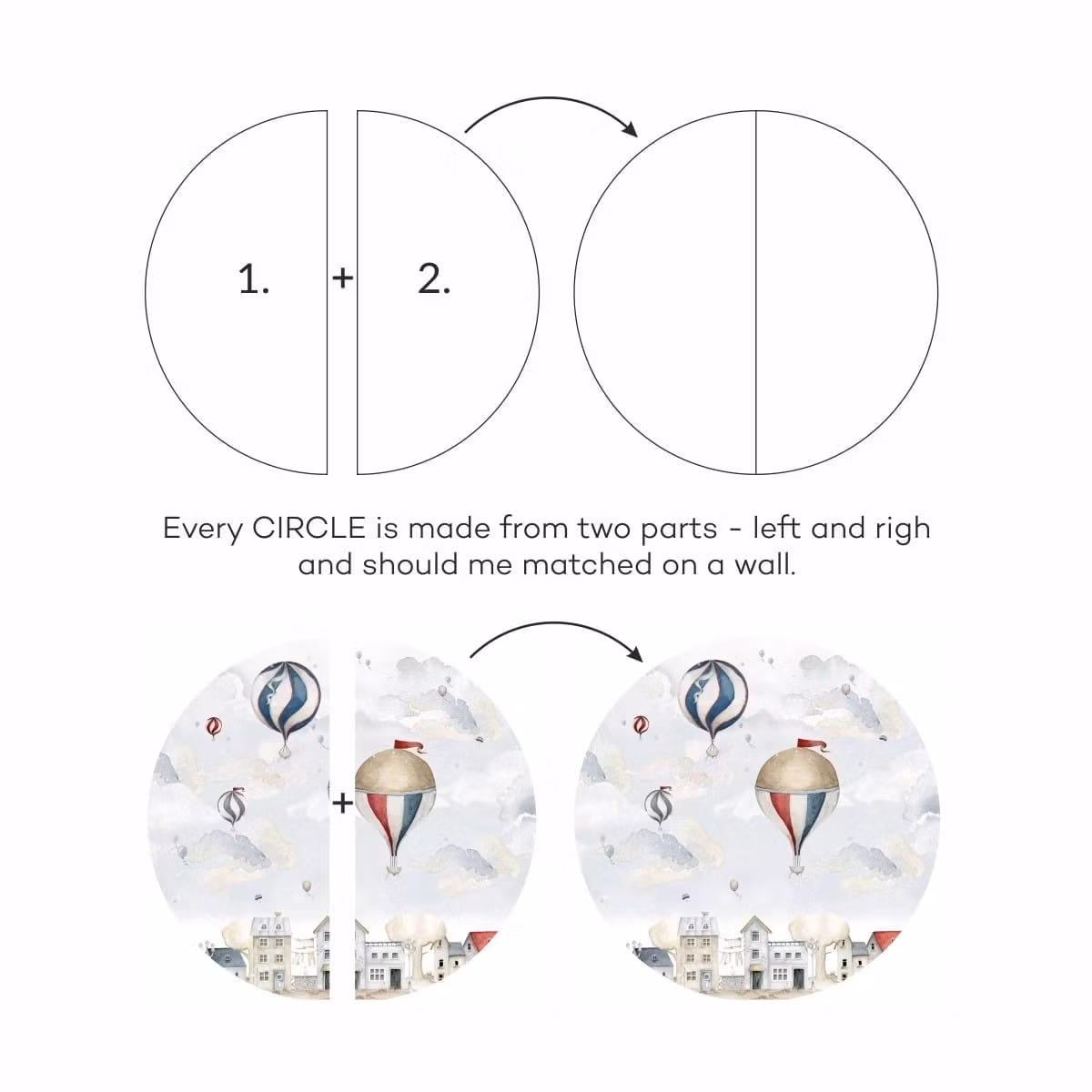 Dekornik, baloons in a circle, wallstickers til børneværelser