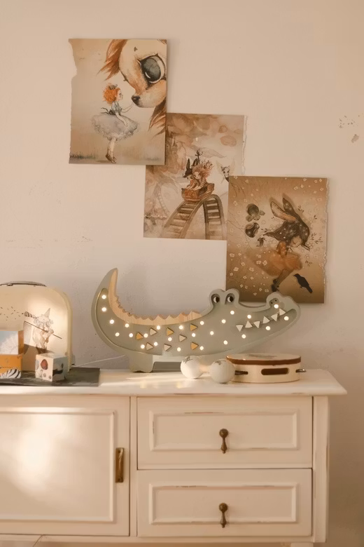 Little Lights, Lampe til børneværelset, Krokodille lysegrøn