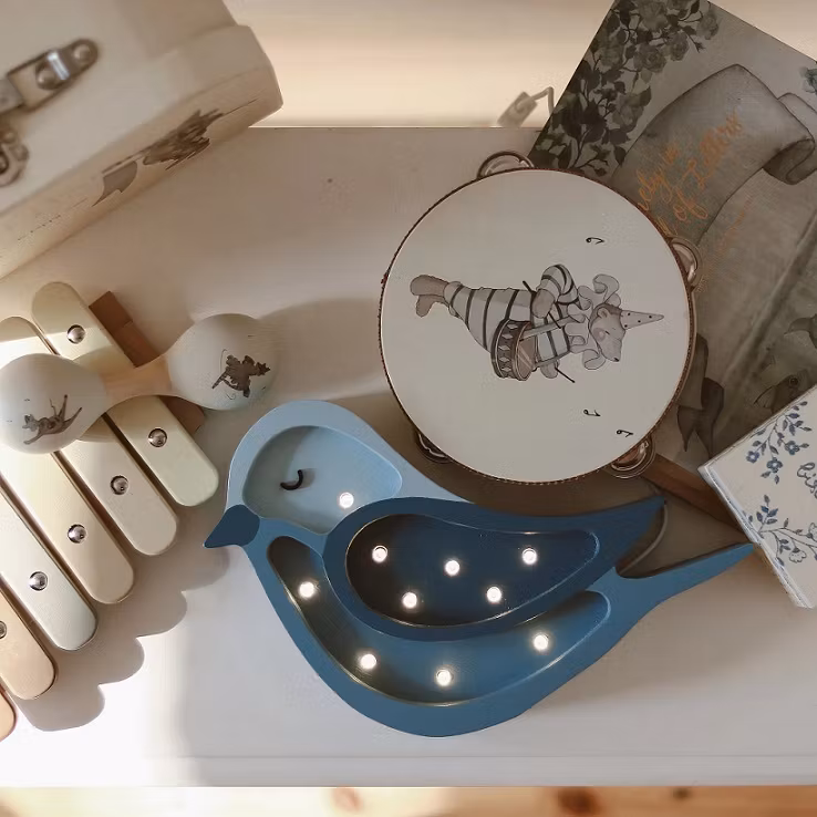 Little Lights, Lampe til børneværelset, Lille fugl Denim