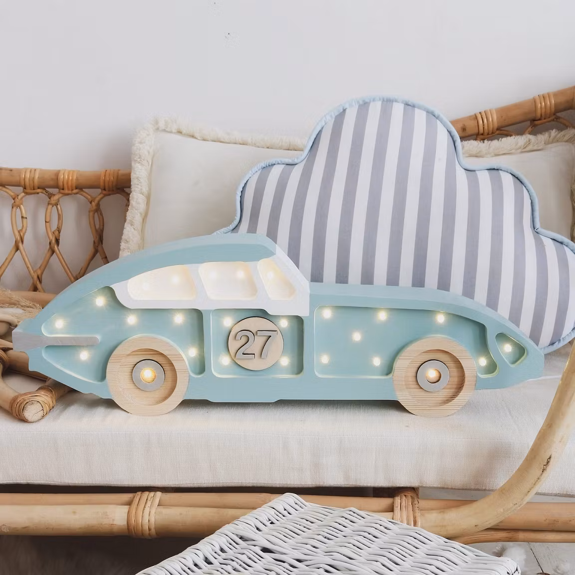 Little Lights, Lampe til børneværelset, Racerbil stor blå