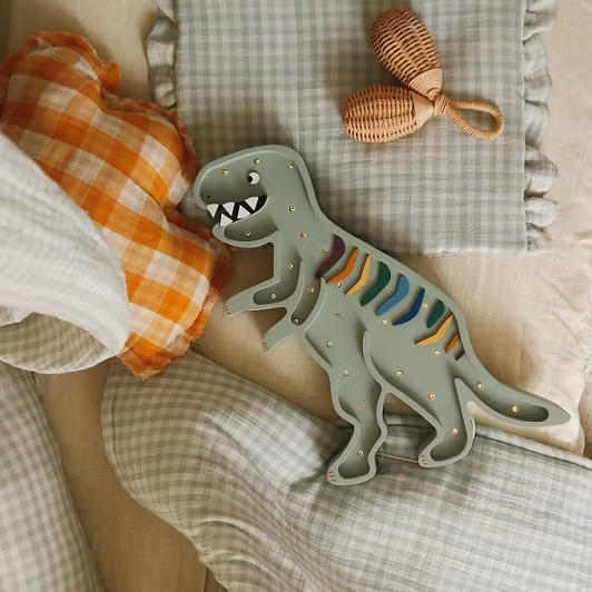 Little Lights, Lampe til børneværelset, Dino Rex Khaki Pastel