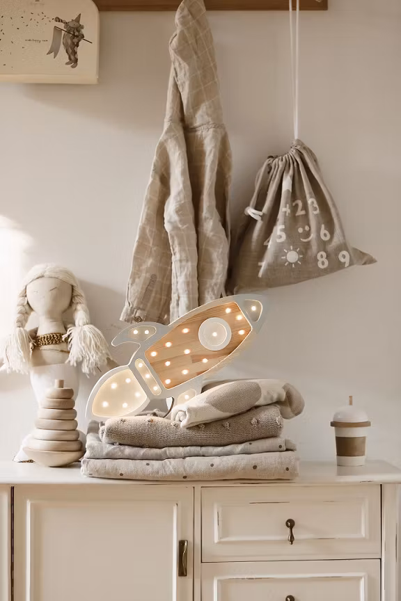 Little Lights, Lampe til børneværelset, Rumdragen Grå/Natur