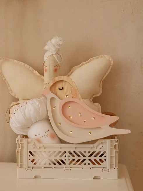 Little Lights, Lampe til børneværelset, Lille fugl strawberry cream