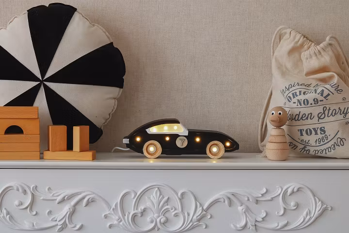 Little Lights, Lampe til børneværelset, Racerbil mini sort