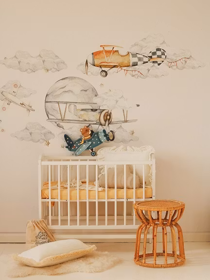 Little Lights, Lampe til børneværelset, Vintage fly blå