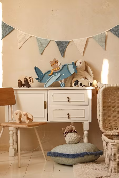 Little Lights, Lampe til børneværelset, Vintage fly blå