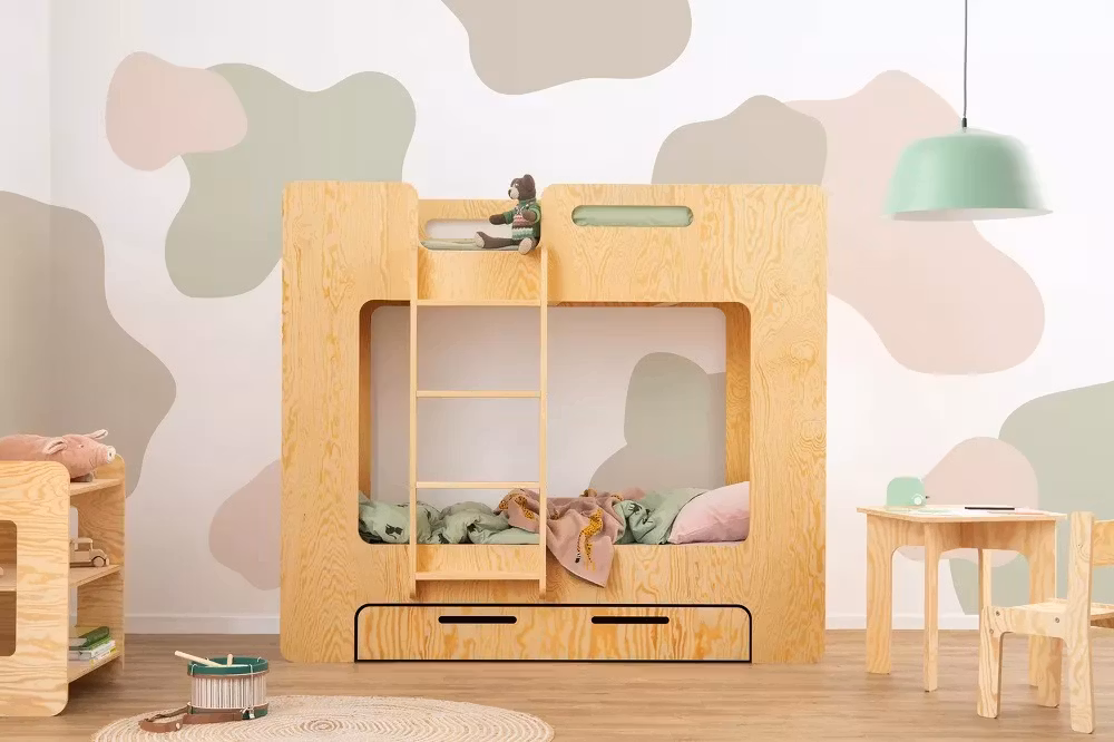 Køjeseng med opbevaring/udtræksseng, Melker