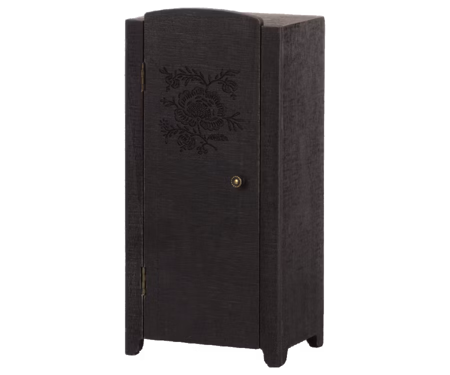 Maileg, vintage garderobe i tre, antracit