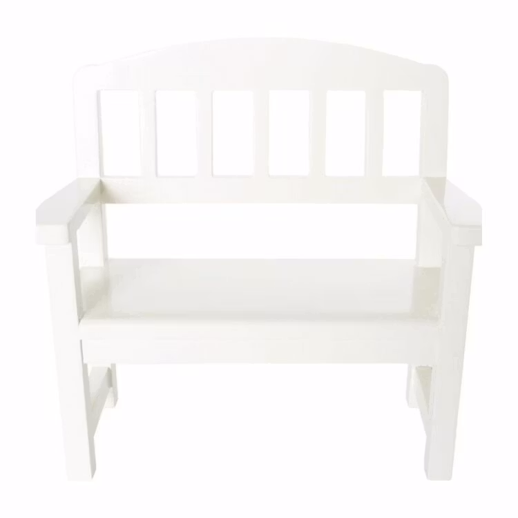 Maileg, hvid træbænk